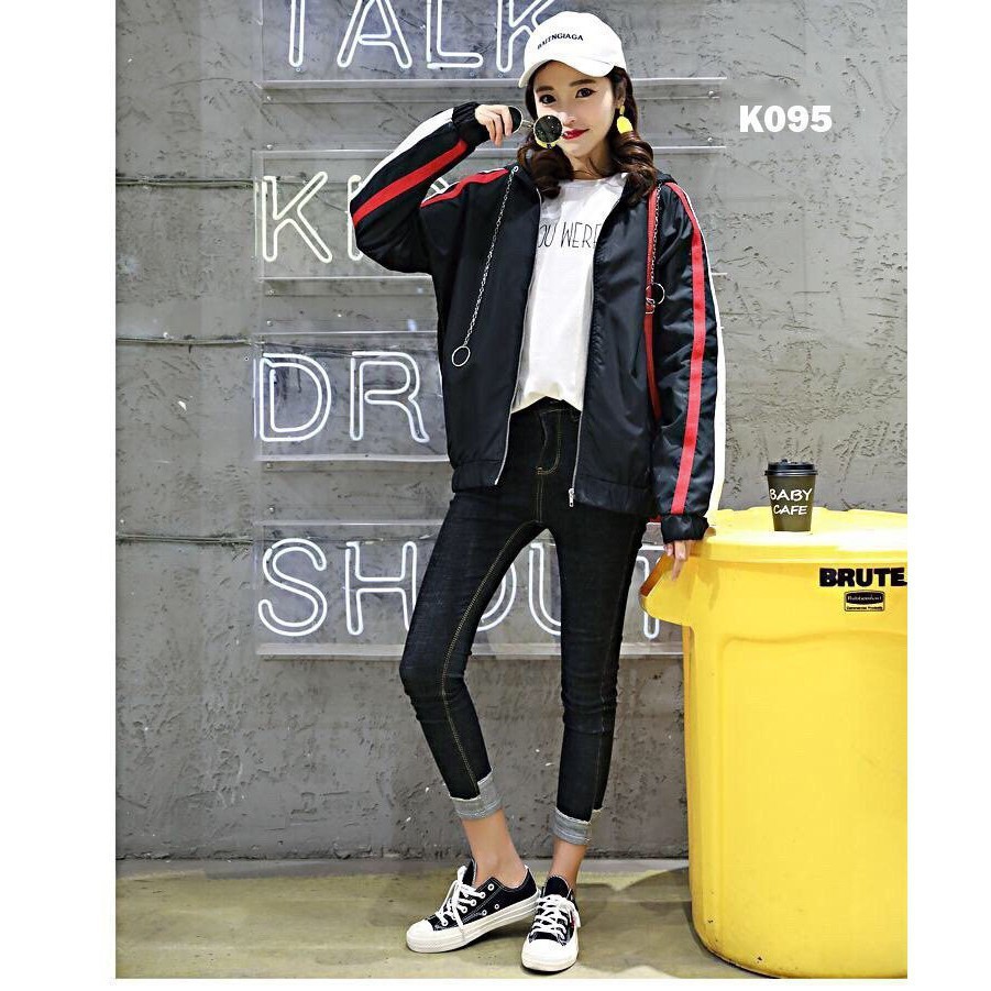 ÁO KHOÁC DÙ NỮ SỌC TAY ÁO CAO CẤP TN02 - MUA NGAY