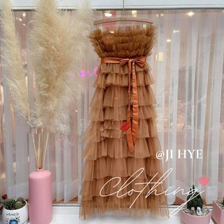 đầm maxi lưới tầng dự tiệc