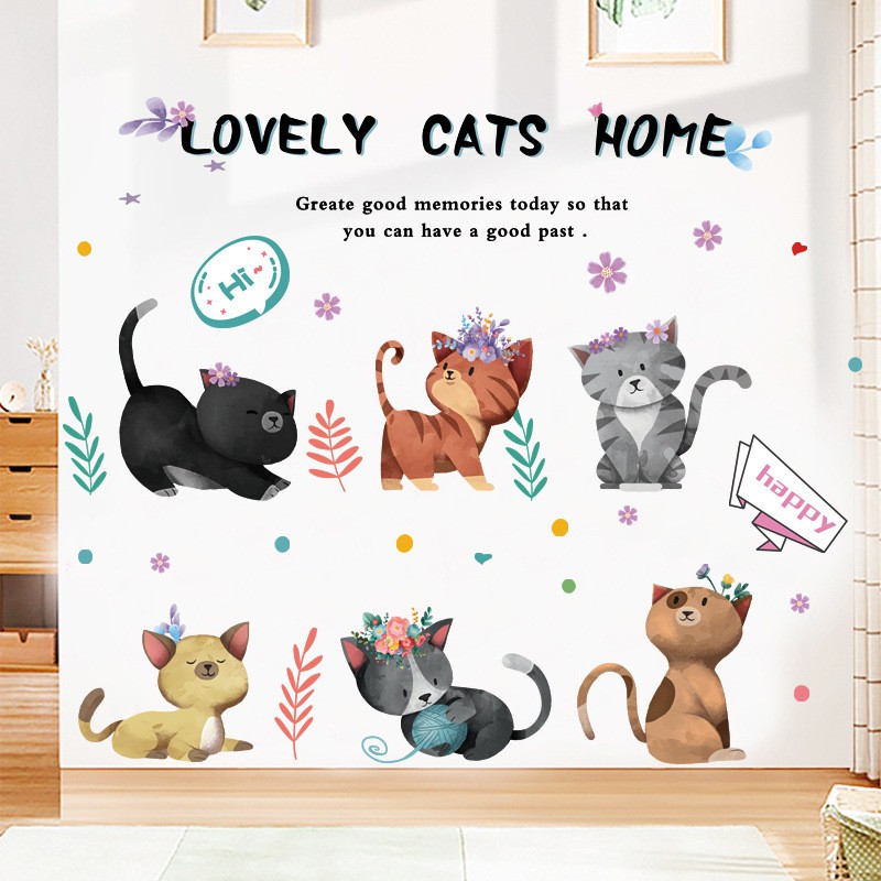 Decal dán tường những chú mèo lovely - Tranh dán tường