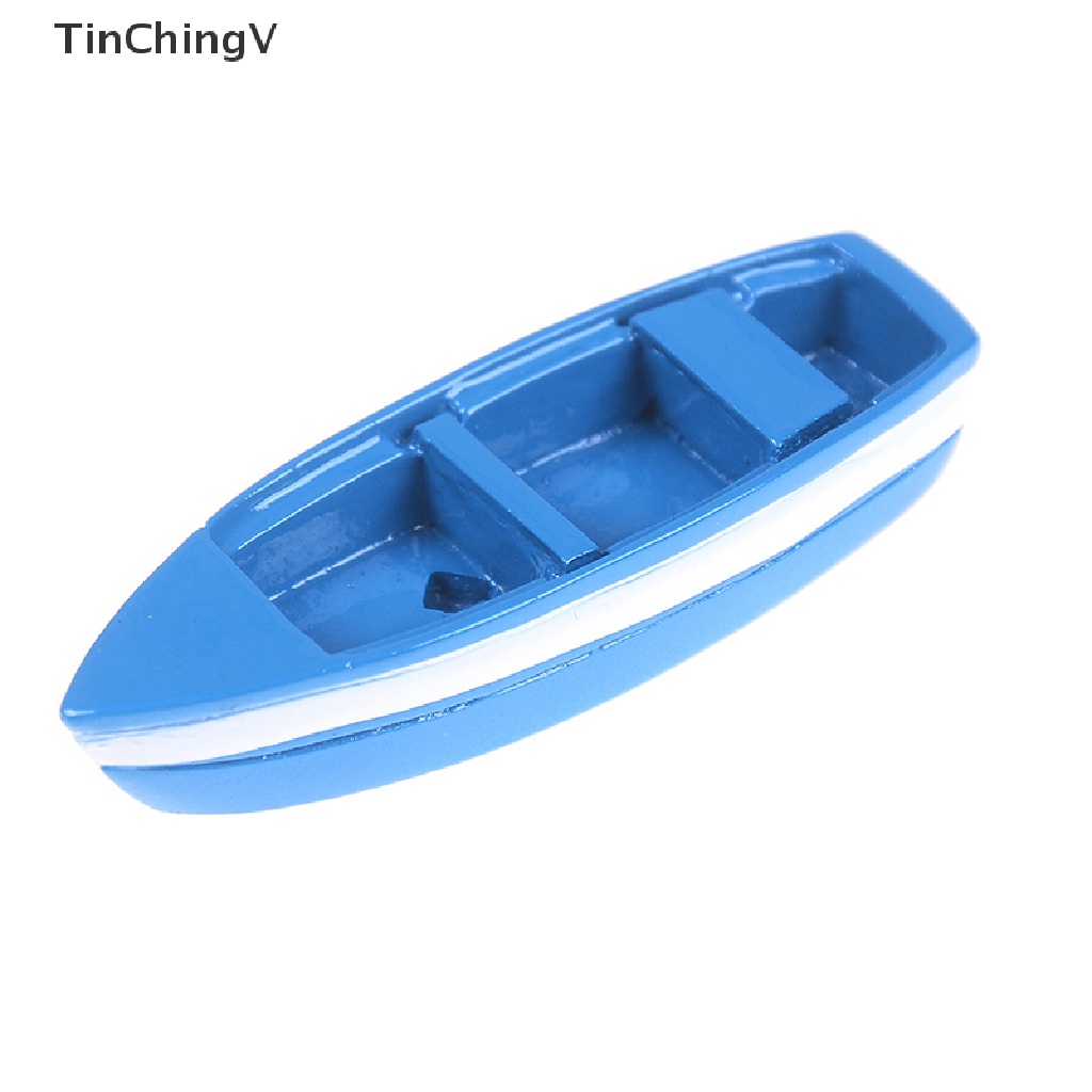 [TinChingV] Thuyền mini Bằng Nhựa Resin Màu Xanh Dương Tinh Tế Sáng Tạo Trang Trí Phong Cảnh Nhà Cửa