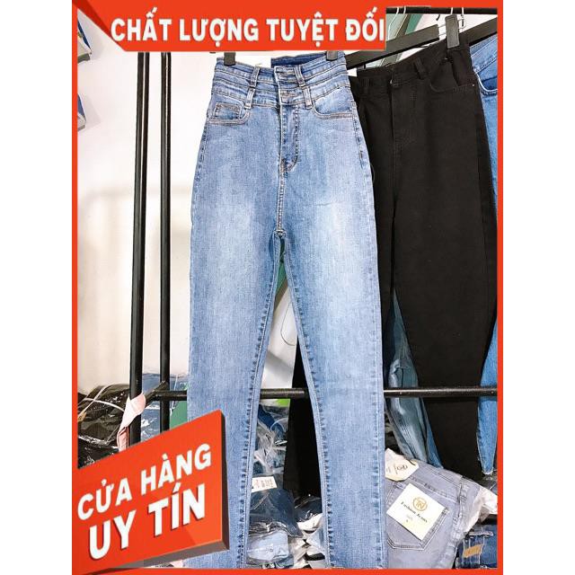 [ Mã FAGREEN55 giảm 10% tối đa 30K đơn 99K] Quần jeans ôm lưng cao 2 nút dáng siêu dài- hình thật chính chủ | WebRaoVat - webraovat.net.vn