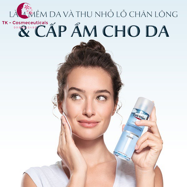 Toner Eucerin Dermato Clean Hyaluron Toner Nước Hoa Hồng, Cân Bằng, Sạch Sâu Da - 200ml
