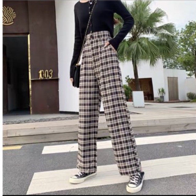 Quần caro ống suông taobao siêu xinh ✨ FREE SHIP ❤️