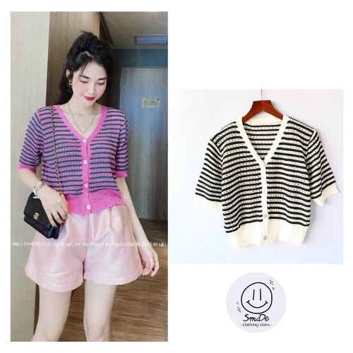 Áo Len Kẻ Sọc Xen Kẽ Mà Hàng Quảng Châu Nữ Smide Clothing