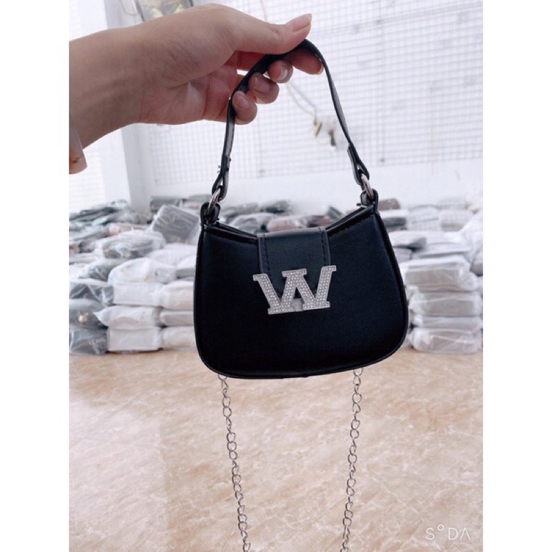 Túi Kẹp Nách Mini Cúc Bấm Chữ W 👜 Túi Cầm Tay Nữ