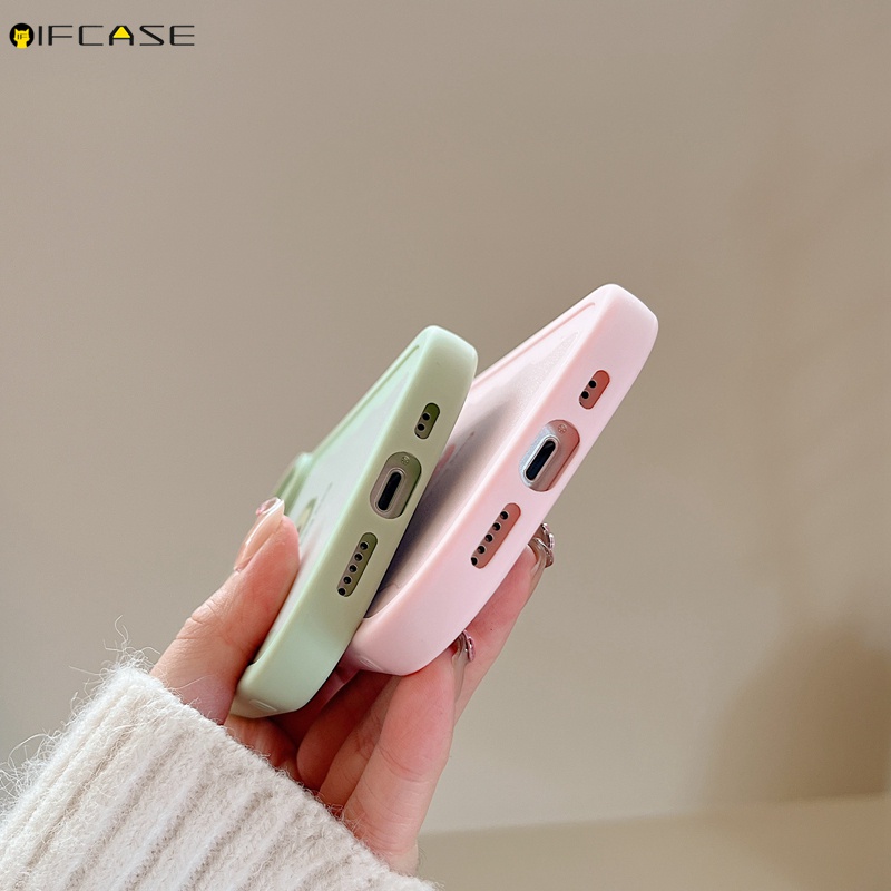 Ốp Điện Thoại Mềm Chống Sốc Họa Tiết Gấu/Thỏ/Dâu Tây Có Nắp Trượt Bảo Vệ Camera Cho iPhone 13 12 11 Pro Max XS Max XR X