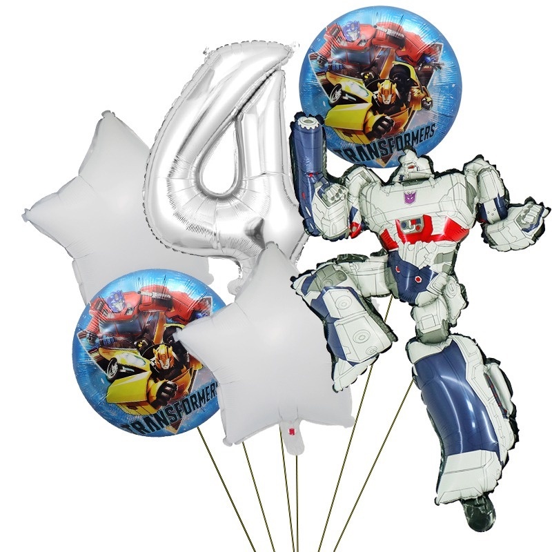 Đồ Chơi Bóng Biến Hình Robot Hoạt Hình Trang Trí Tiệc Sinh Nhật Cho Bé Trai