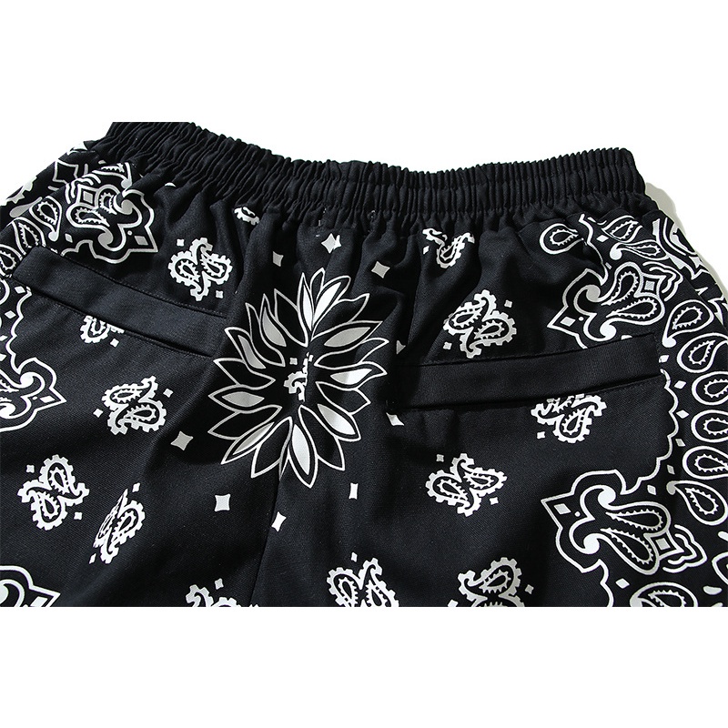 Quần Short Vải Cotton Lưng Thun Ống Rộng Thời Trang Unisex