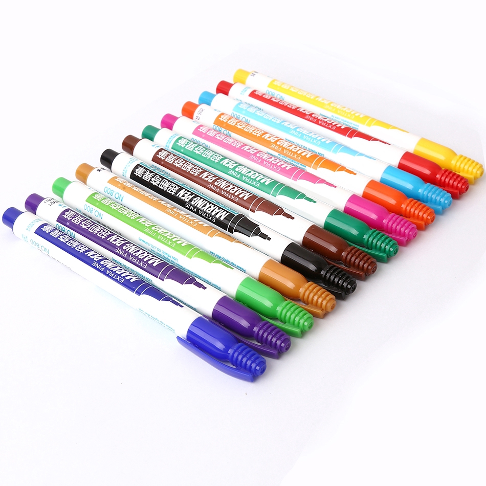 Bút dầu ngòi 0.5mm có thể viết trên phim/gỗ/vải/kim loại/thủy tinh nhiều màu tùy chọn