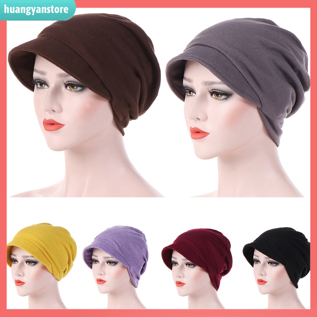 HY| Mũ trùm đầu màu trơn chất liệu cotton thời trang cho nữ