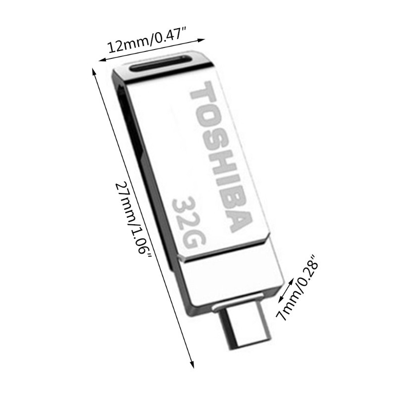 btsg USB Stick Flash Memory Drive High Speed 32GB OTG 2 in 1 Metal Storage