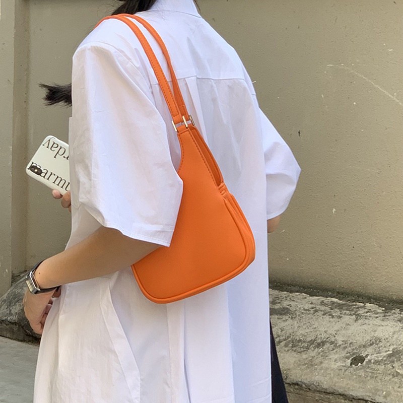 Túi Đeo Vai Hình Chữ U Họa Tiết Trái Vải Phong Cách Hàn Quốc Cho Nữ