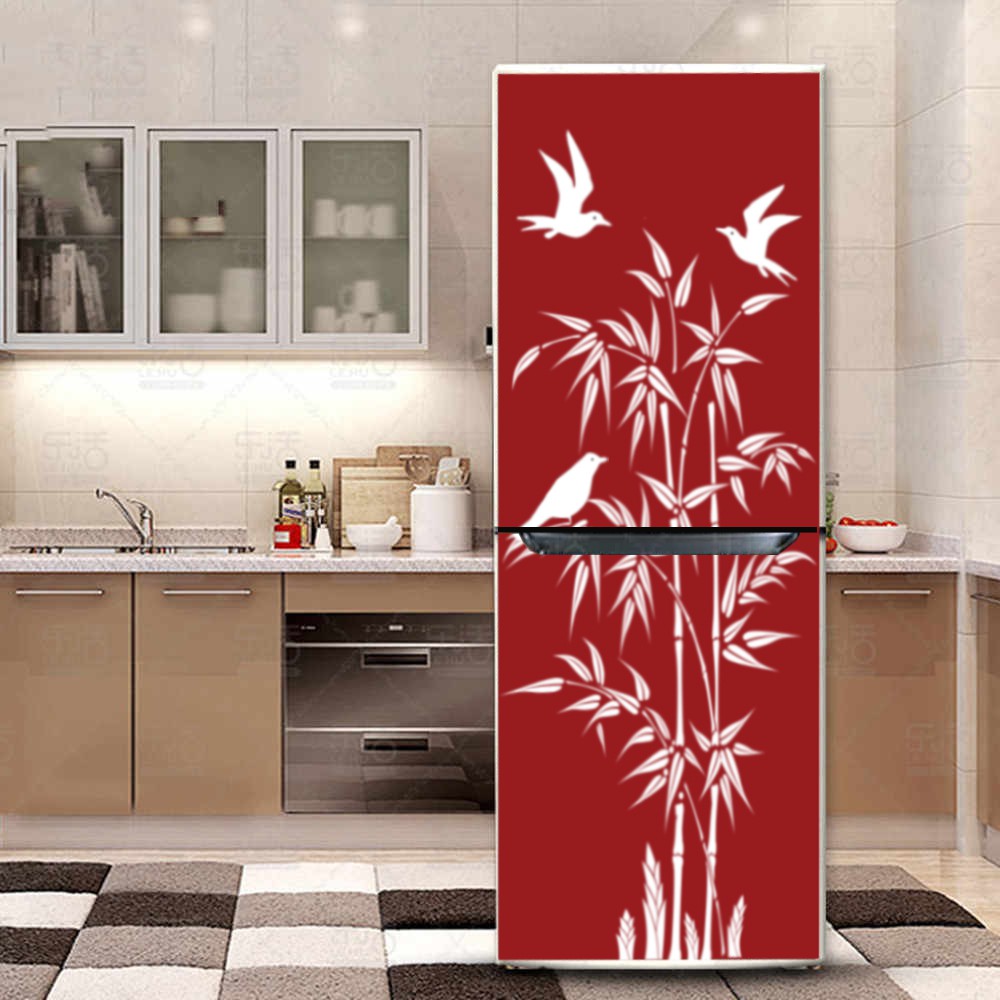 DECAL DÁN TRANG TRÍ TỦ LẠNH - CÂY TRÚC