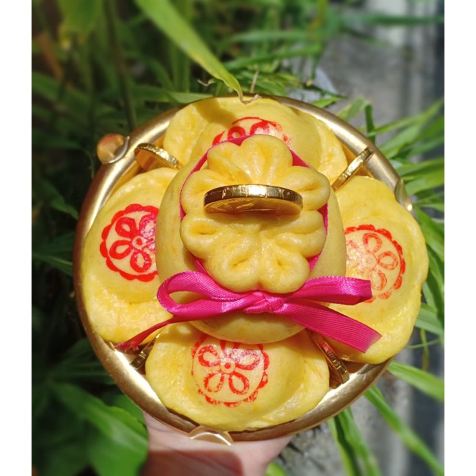 Bánh bao đào tiên, túi tiền và thỏi vàng set 5 quả