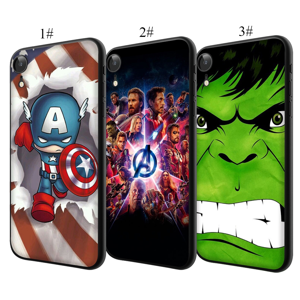 Ốp điện thoại mềm in hình siêu anh hùng Marvel cho Iphone 5/5s/6/6s/6+/6s+/7/+/8/+/X/Xr/Max