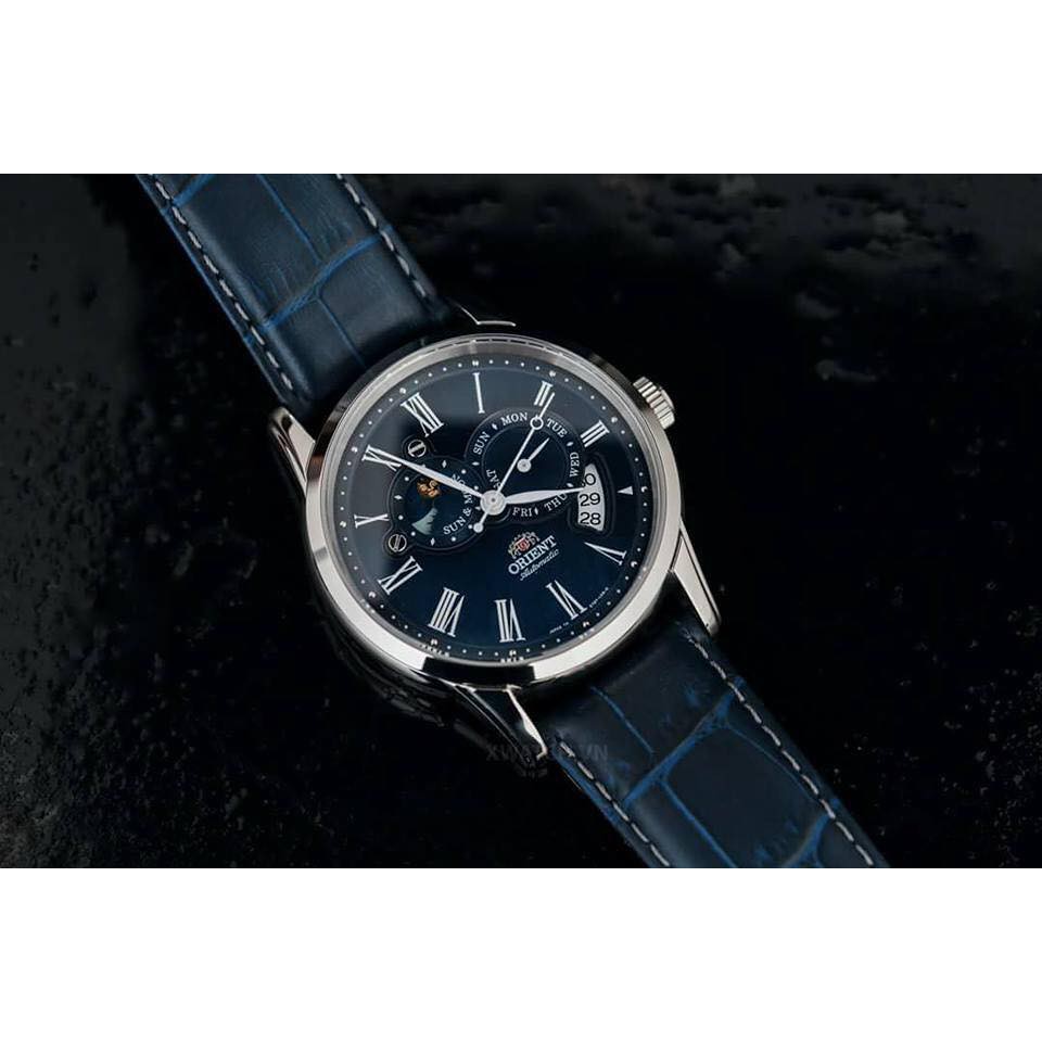 Đồng hồ nam Orient Sun and Moon Gen 2 màu xanh Navy Đường kính 42mm