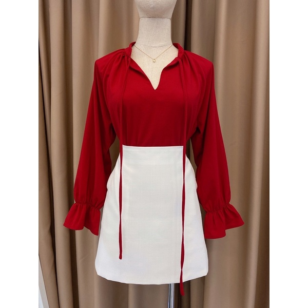 SISTERSISTER - Áo kiểu thắt nơ tay loe JAN TOP