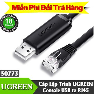 Cáp lập trình UGREEN Console USB to RJ45 Ugreen 50773 dài 1,5m chính hãng
