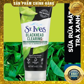 [ Yams Mart ] Sữa rửa mặt tẩy tế bào chết ngừa mụn St.Ives Trà Xanh 170g
