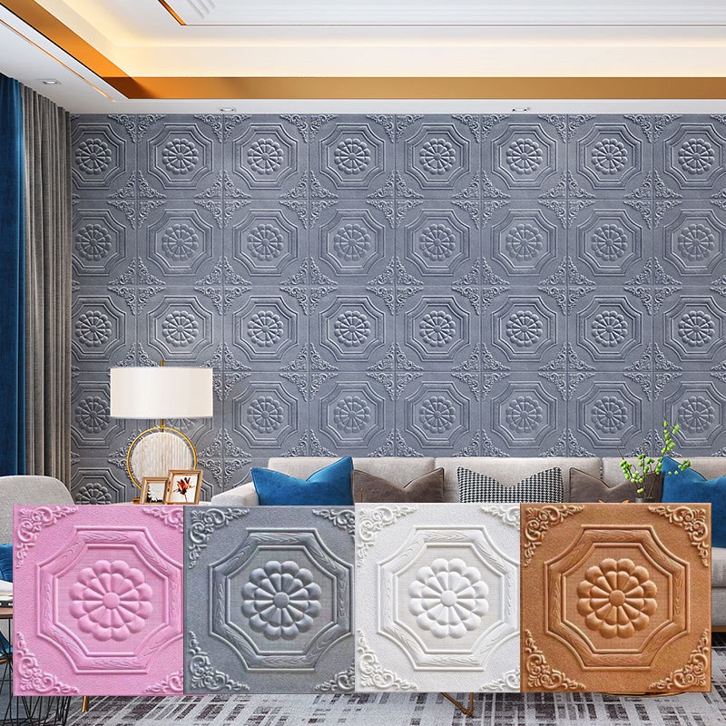 Miếng Dán Tường Giả Gạch 3D Mềm Mại Chống Thấm Nước Trang Trí Nhà Bếp / Phòng Khách