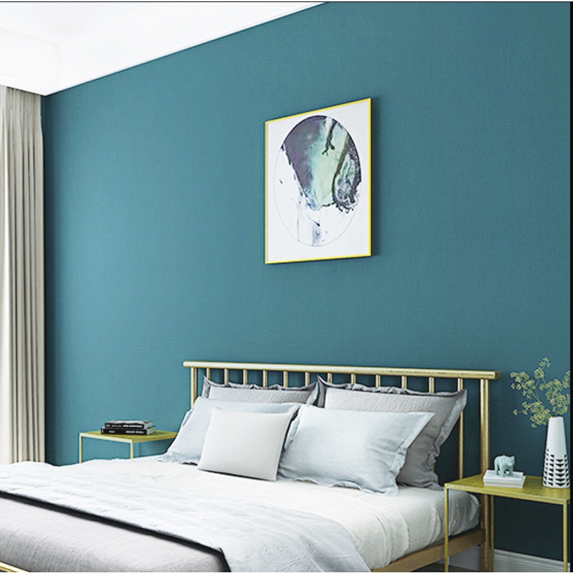 5-10 MÉT GIẤY DÁN TƯỜNG MẪU XANH CỔ VỊT NHÁM KHỔ 45CM