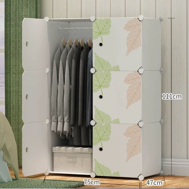 TỦ NHỰA QUẦN ÁO LẮP GHÉP 6 Ô SÂU 47cm. Đủ tấm ghép tặng treo đồ.