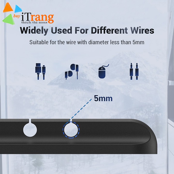 Thanh dán silicon kẹp cố định dây cáp sạc, dây điện, tai nghe, sắp xếp gọn gàng | BigBuy360 - bigbuy360.vn
