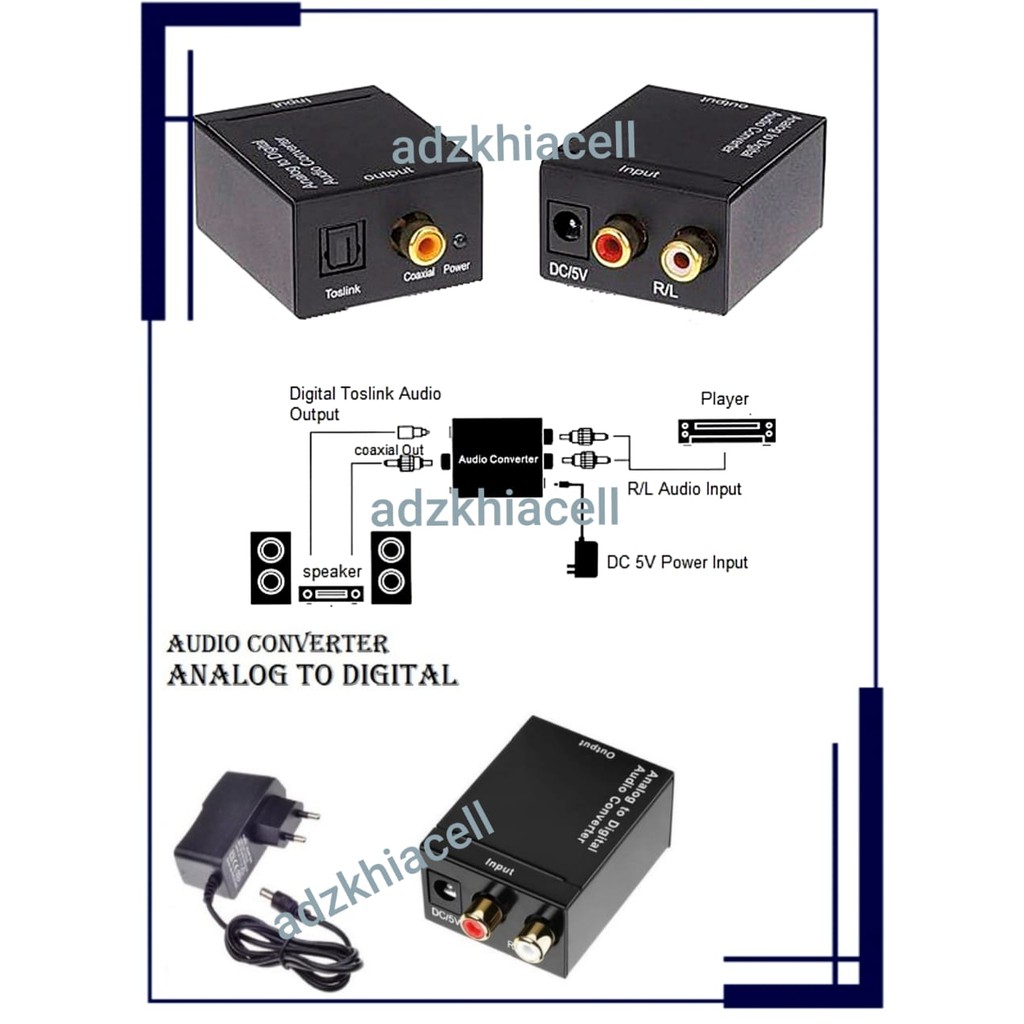 Bộ Chuyển Đổi Âm Thanh Đồng Trục Quang Analog Rca Av Sang Digital