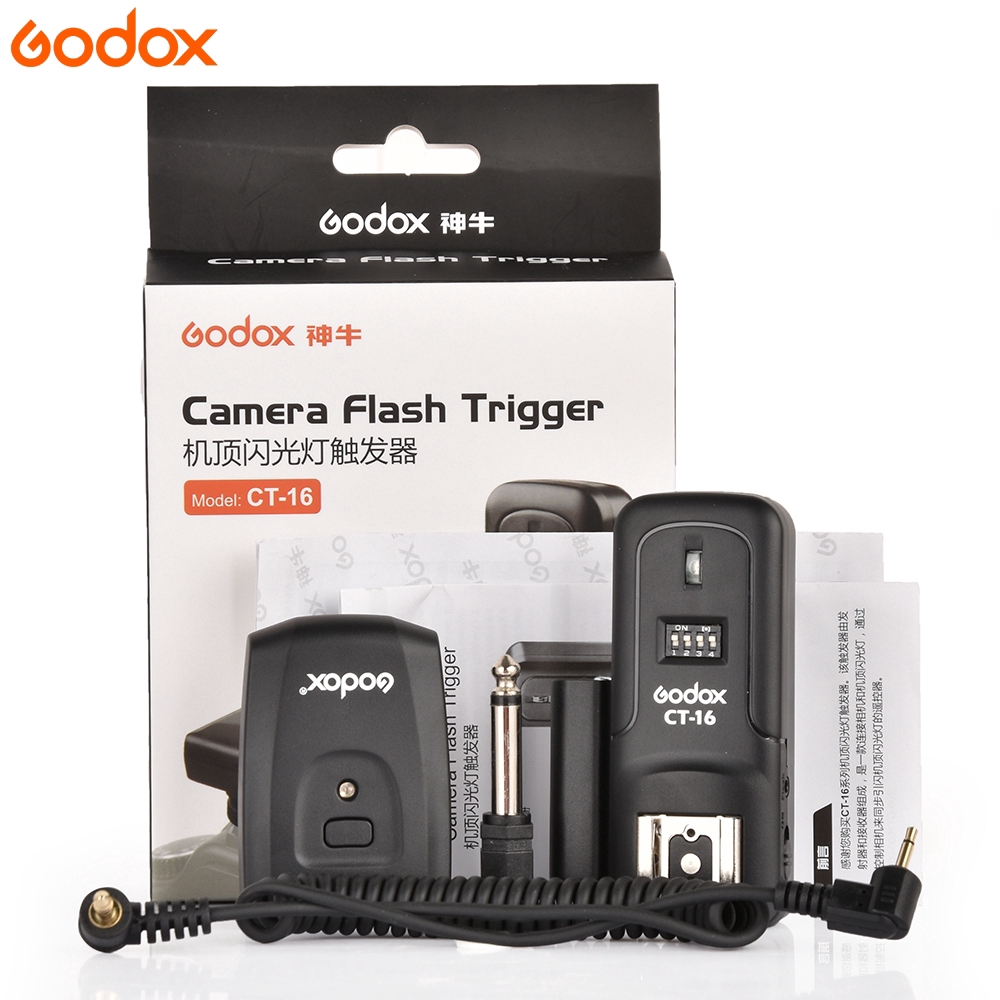 Godox CT-16 16 Channels Wireless Radio Flash Trigger Transmitter + Receiver Set for Canon Studio Flash