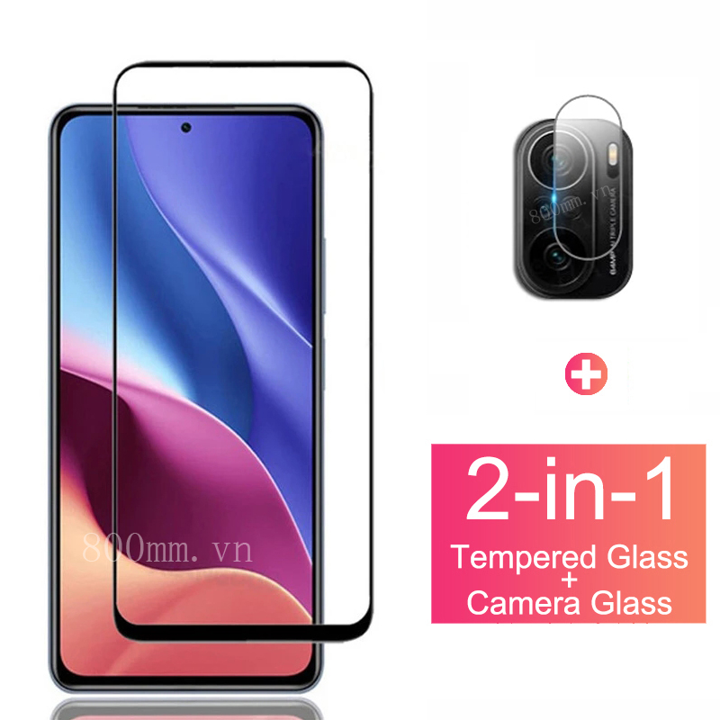 Xiaomi POCO F3 Full Coverage Tempered Glass For Xiaomi POCO X3 Pro NFC BlackShark 4 3 2 Pro Redmi Note 10 Pro Max 9T Screen Protector + Camera Lens Glass Protector