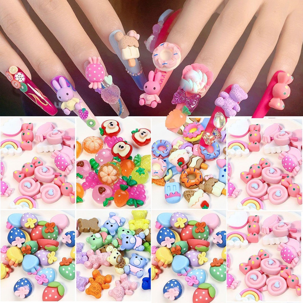 Bộ 20 Phụ Kiện Hoạt Hình Trang Trí Móng Tay Xinh Xắn