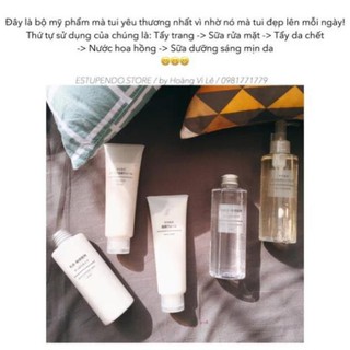 Sữa rửa mặt + Tẩy da chết Muji + Dầu tẩy trang Muji