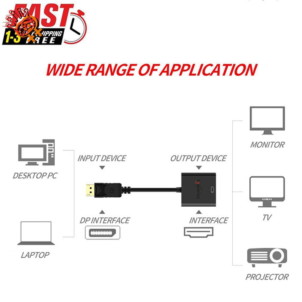✌ Display Port DP Male to HDMI-compatible Female Adapter Converter Cable Dell HP for Asus for Lenovo Gold-plated Connectors