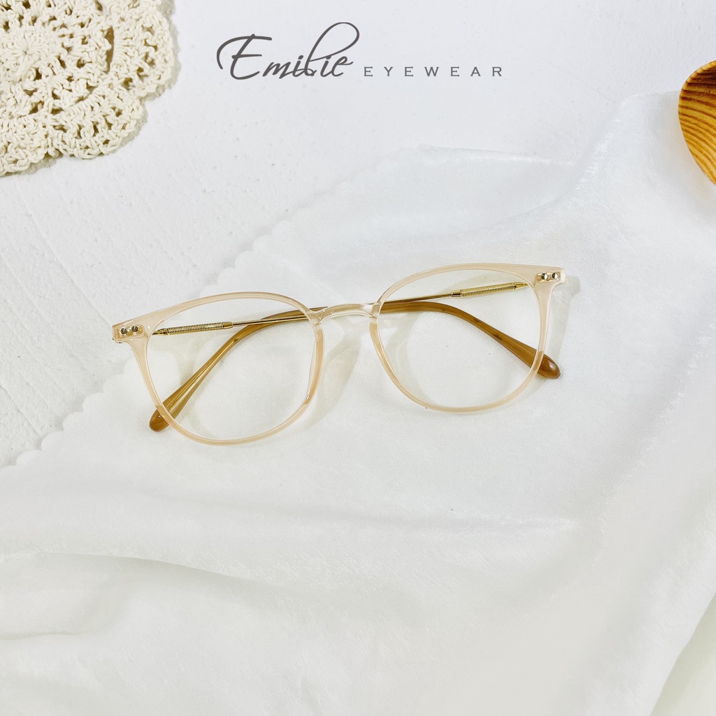 Gọng kính vuông bầu nhựa dẻo nam nữ Kính mắt Emilie phụ kiện thời trang 9530
