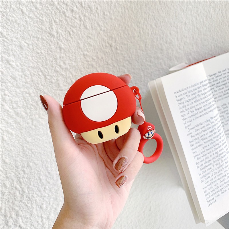 Bao Case Cho Airpods 1/ Airpods 2 / Airpods Pro Hình Nấm Mario