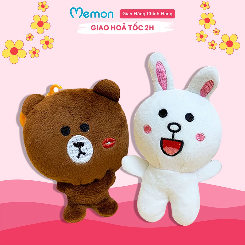 Móc Khóa Gấu Bông Brown và Thỏ Cony Cao Cấp Memon