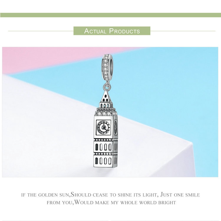 Hạt Trang Sức Bamoer Chốt Bạc 925 Hình Tòa Nhà Anh Quốc Độc Đáo Tiện Lợi Dùng Làm Vòng Đeo Tay