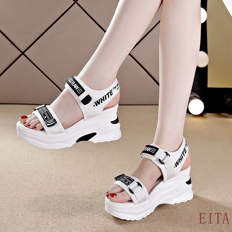 Giày Sandal Thể Thao Đế Xuồng Dày Thời Trang Mùa Hè Cho Nữ