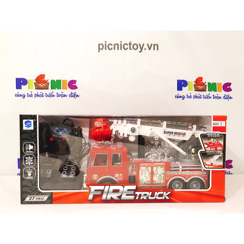 Xe chữa cháy điều khiển từ xa Firetruck với bàn đạp ga và lùi