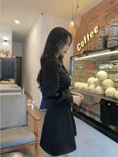 ĐẦM VEST NÚT BO EO