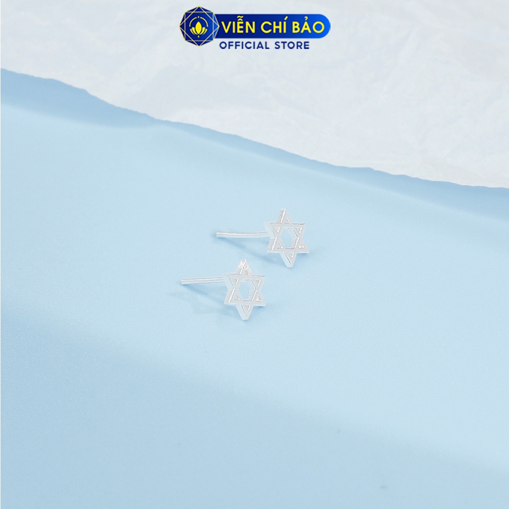 Bông tai bạc nữ hình ngôi sao chất liệu bạc 925 thời trang phụ kiện trang sức nữ thương hiệu Viễn Chí Bảo E092