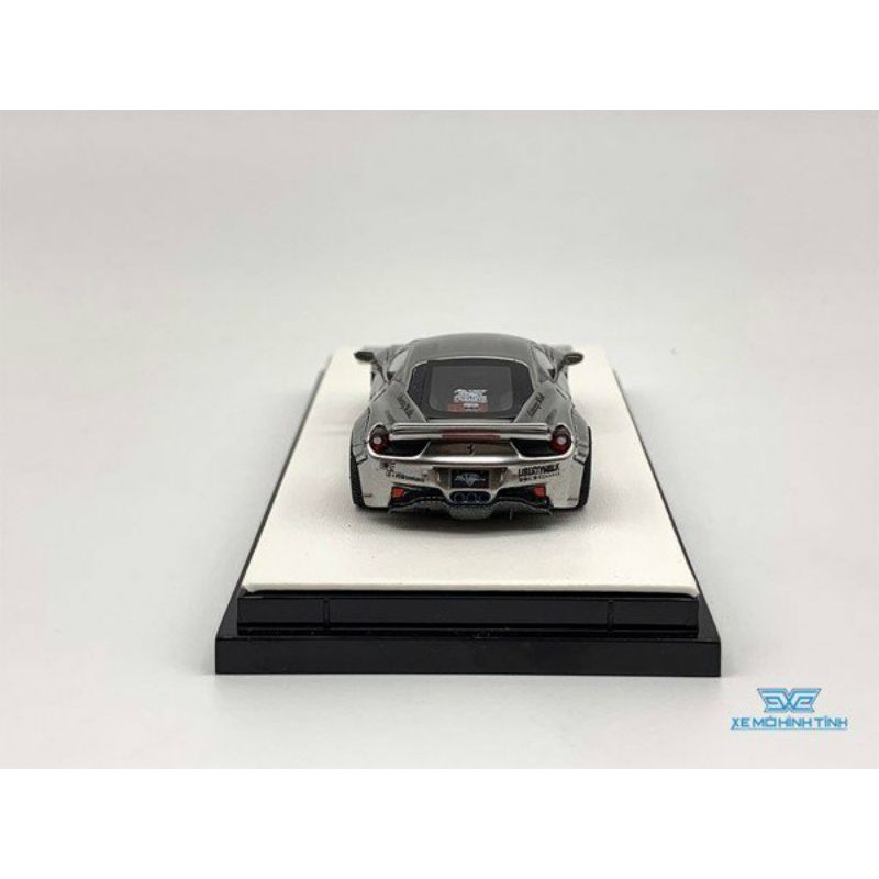 Xe Mô Hình Ferrari 458 LB Limited 499pcs Timothy Pierre và Liberty Walk 1:64 ( Chrome )