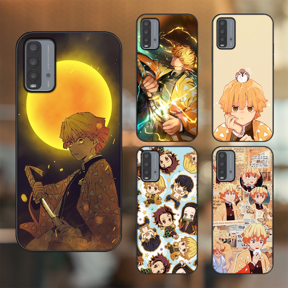 Ốp lưng Xiaomi Redmi 9T viền đen in hình Zenitsu Kimetsu no Yaiba