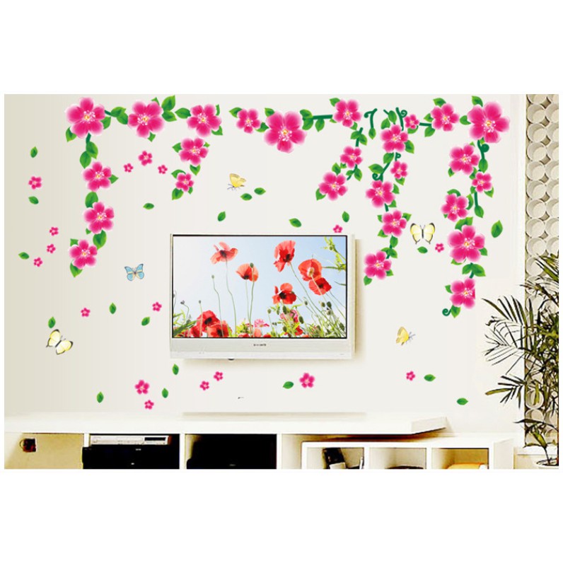 Decal trang trí tường - Mẫu Hoa Hồng dây leo lớn