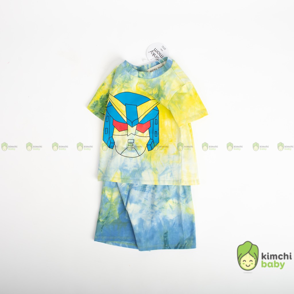 Đồ Bộ Bé Trai, Bé Gái Minky Mom Vải Cotton 100% Tie Dye Sành Điệu, Bộ Cộc Tay Mặc Nhà Cho Bé MKM2145