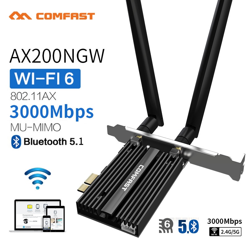 Card mạng không dây CF-AX200 Pro với chip Intel Ax200 802.11ax Bluetooth 5.1 Wi-Fi 6 2.4gbps chuyên dụng | BigBuy360 - bigbuy360.vn