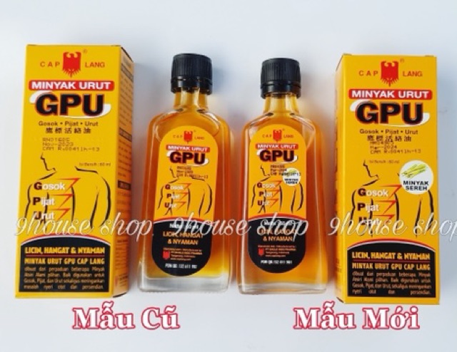 Dầu xoa bóp GPU Liniment Oil 60ml Indonesia