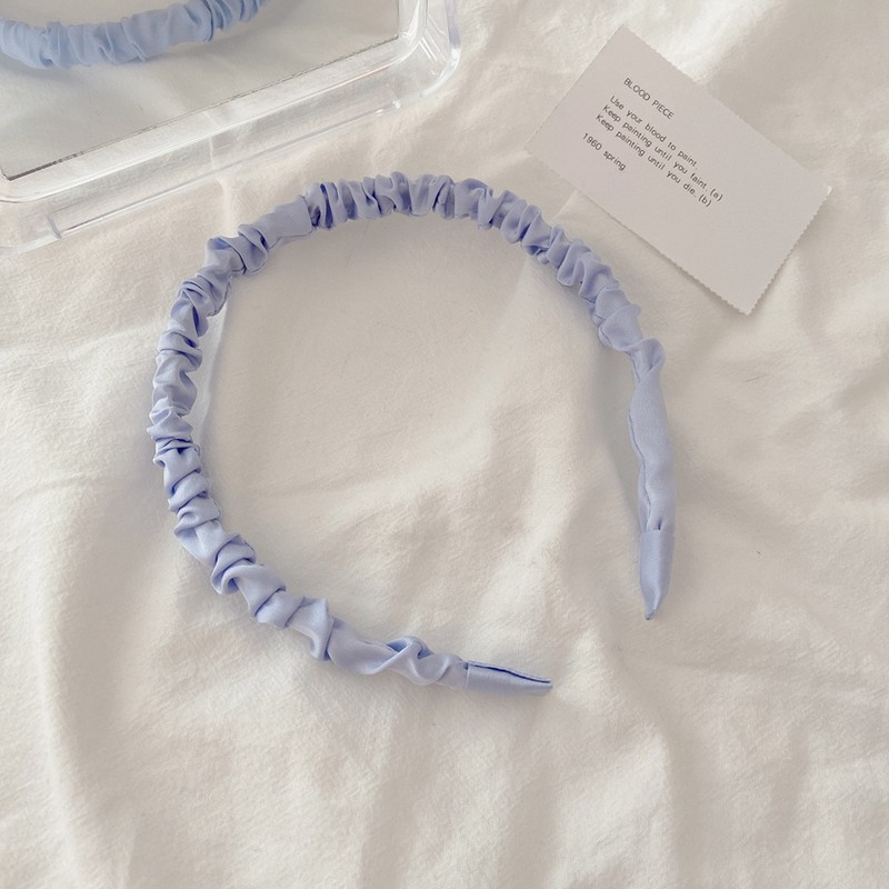 Cài tóc Haimeikang vải satin màu trơn xếp ly kiểu Hàn Quốc thời trang