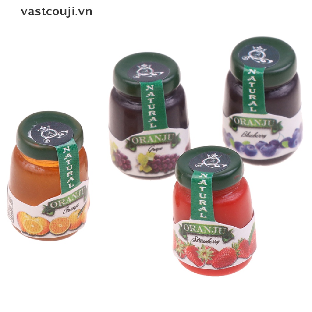 Set 4 Mô Hình Lọ Mứt Trang Trí Nhà Búp Bê Tỉ Lệ 1: 12