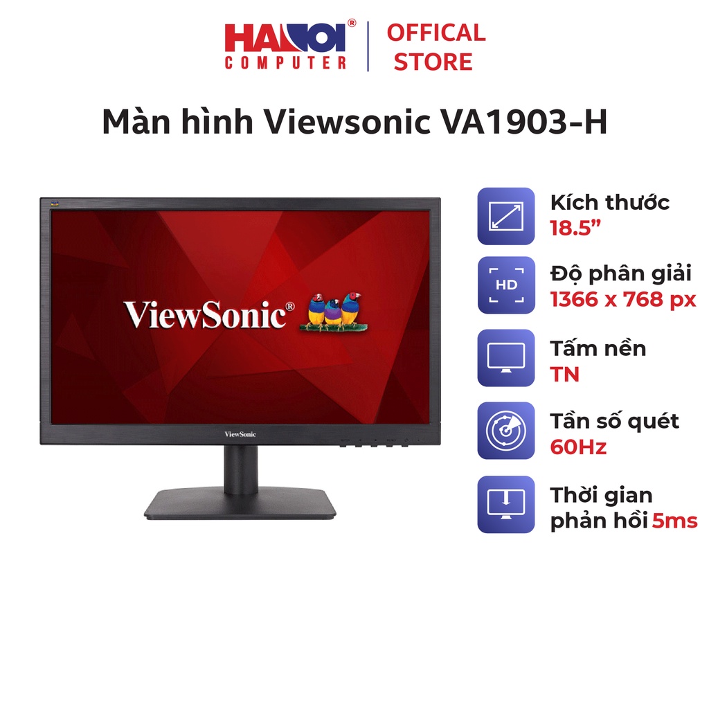 Màn hình Viewsonic VA1903-H (18.5 inch/HD/TN/60Hz/5ms/200nits/HDMI+VGA)